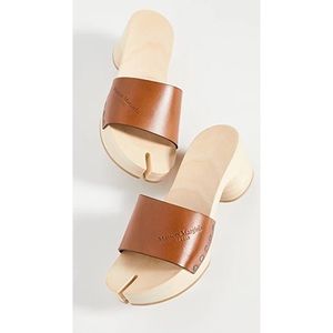 MAISON MARGIELA SPLIT TOE TABI CLOGS - BROWN sz 36